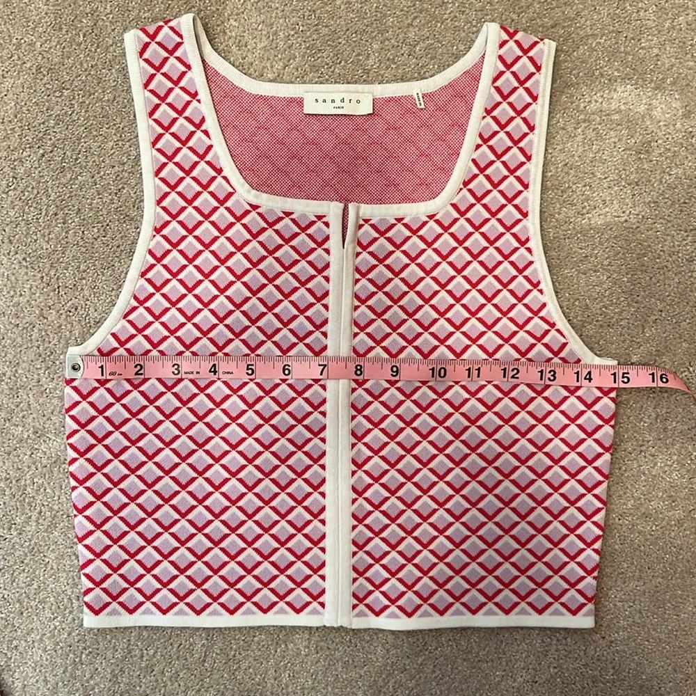 Sandro Matching Set Skirt & Top - Pink/Red Pattern - S - Picture 9 of 15